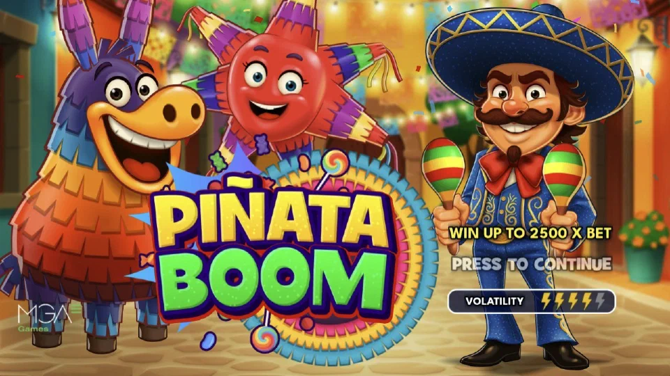 Pantalla de carga de Piñata Boom con la piñata en forma de burro